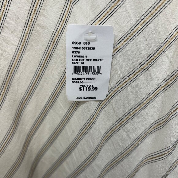 NWT FRAME Striped Bias Cami Slip Dress off white multi medium - Picture 4 of 13